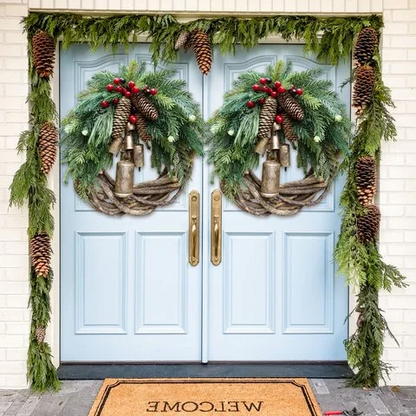 Farmhouse Christmas Wreath — Boho Holiday Door Décor