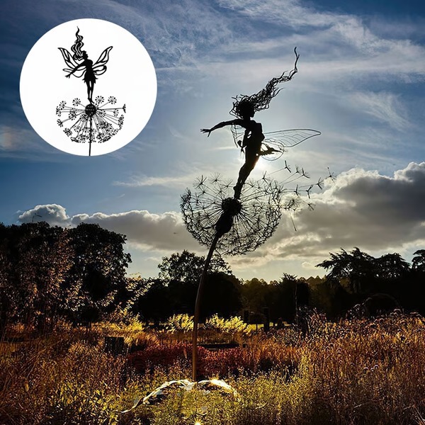 Fairy Steel Garden Sculptures — Whimsical Yard Art