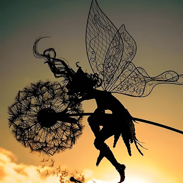 Fairy Steel Garden Sculptures — Whimsical Yard Art