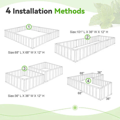 Outdoor Flower & Vegetable Raised Garden Bed
