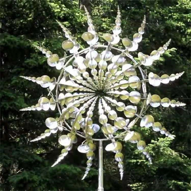 Anti-Rust Kinetic Metal Wind Spinner — Magical Garden Windmill
