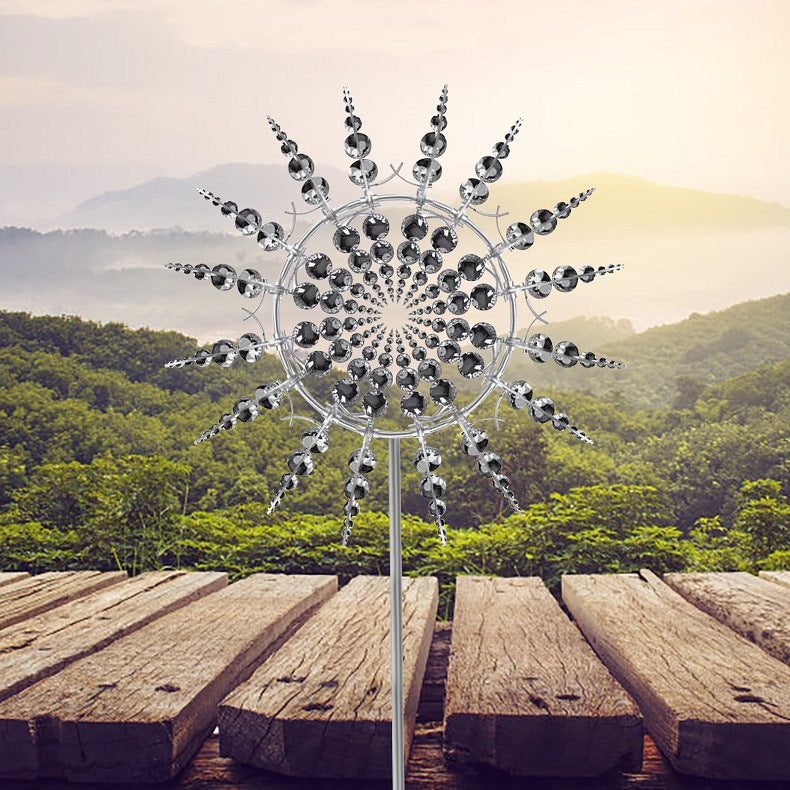 Anti-Rust Kinetic Metal Wind Spinner — Magical Garden Windmill